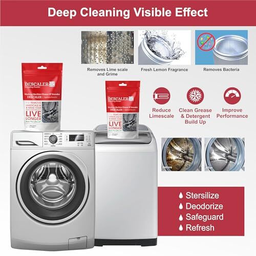 Washing Machine Cleaner Descaling Powder For Front Load And Top Load Washing Machines, Descaling Powder For Washing Machine Drum Cleaner Pack Of 5 (100 Gm/Pack)