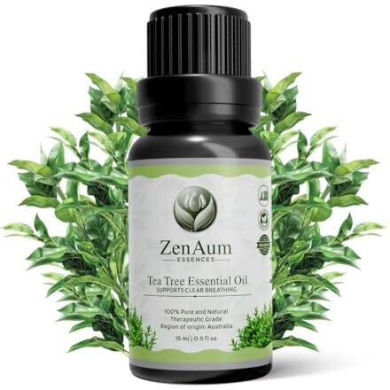 Zenaum Essences 100% Pure Tea Tree Essential Oil | Antibacterial & Skin Healing | Acne, Scalp & Hair Care | Aromatherapy & Massage Use | Gmp, Ifra, Iso Certified- 15Ml