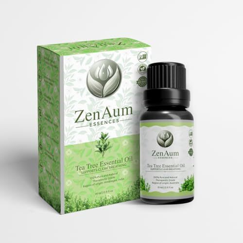 Zenaum Essences 100% Pure Tea Tree Essential Oil | Antibacterial & Skin Healing | Acne, Scalp & Hair Care | Aromatherapy & Massage Use | Gmp, Ifra, Iso Certified- 15Ml