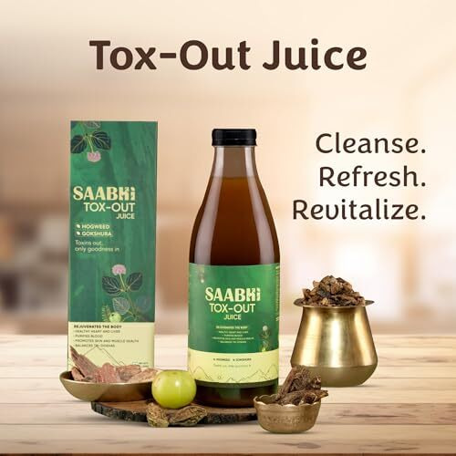 Saabhi Tox-Out Juice - 1000Ml | Ayurvedic Detox Juice | Supports Liver Detox, Kidney & Lung Detox | Blend With Gokshura & Punarnava| Digestive Detox & Purify Blood (Pack Of 1)