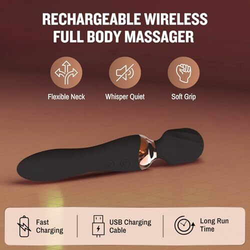 Brago Body Massager | Dual Head Massager | Pain Relief, Stress Relaxation | Dual 4D Motors, 24 Modes, Waterproof, Rechargeable (Duo Bliss - Black)