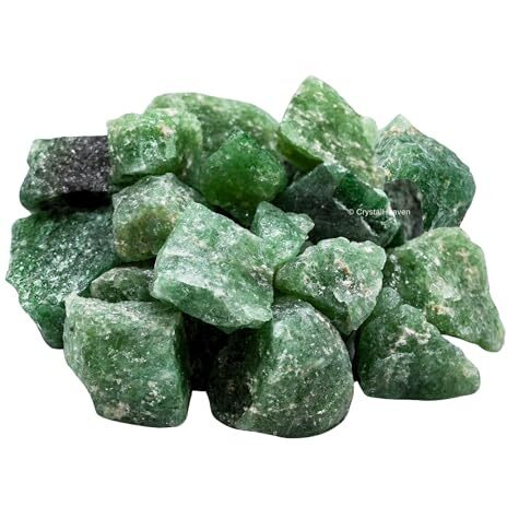 Crystal Heaven Certified Green Strawberry Quartz Healing Rough Stone,Natural Raw Crystals For Manifestation,Meditation And Reiki Healing(2 Pieces)