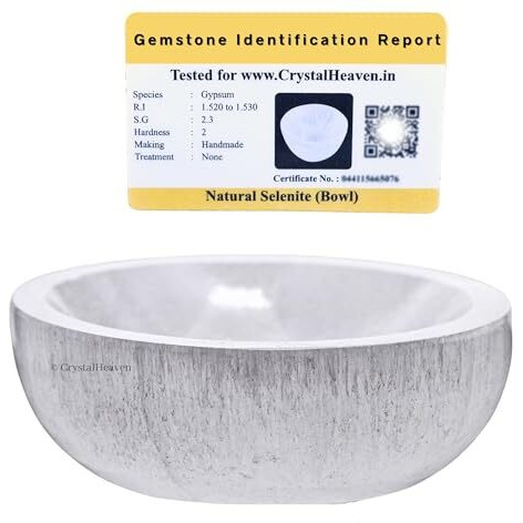 Certified Selenite Bowl To Charge Crystal - 3" Round Original Selenite Plate Selenite Crystal Bowl For Energy Cleansing And Recharging - Premium Selenite Plate For Home Decor And Spiritual Practice