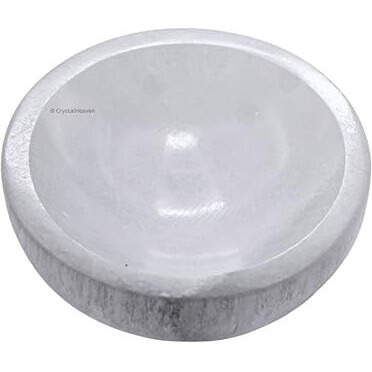Certified Selenite Bowl To Charge Crystal - 3" Round Original Selenite Plate Selenite Crystal Bowl For Energy Cleansing And Recharging - Premium Selenite Plate For Home Decor And Spiritual Practice