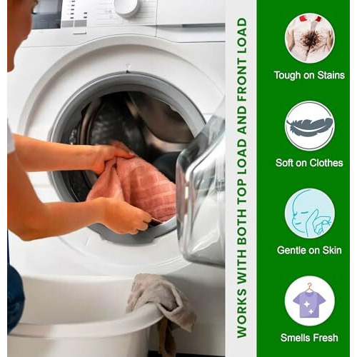 Meriton 5L-Bio Enzyme Powered Liquid Detergent For All Types Fabric | Deep Stain Removal, Fresh & Clean | Refreshing Scent | Eco-Friendly Formula | Suitable For Top & Front Load Washers (Pack Of 2)