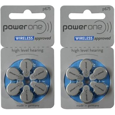 Fcs Mercury-Free Zinc Air Power One Size 675 Hearing Aid Battery Wireless Approved (P675, 2 Strip 12 Piece Batteries)