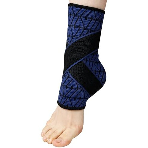 Dr Fitzy Neuro Ankle Binder Cap For Pain Relief, 3D Compression Neuropathy Socks With Ankle Belt Band, Ortho Leg Ankle Support For Men And Women, Orthopedic Foot Sleeve Brace With Anti Slip Grip (Blue, One Size)