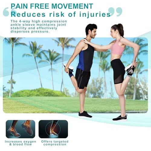 Dr Fitzy Neuro Ankle Binder Cap For Pain Relief, 3D Compression Neuropathy Socks With Ankle Belt Band, Ortho Leg Ankle Support Women And Men, Orthopedic Foot Sleeve Brace With Anti Slip Grip (Pink, One Size)