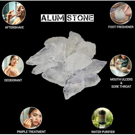 Hyks 450G Alum Stone, Fitkari Alum Stone, Phitkari Alum Stone, 100% Natural And Pure, Multi-Purpose Crystal For Deodorant, Aftershave And Skin Care