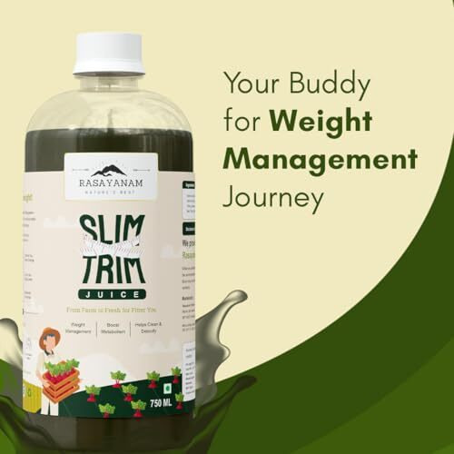 Rasayanam Slim Trim Juice For Healthy Weight Management - 750Ml Pack Of 2 | Improves Gut Health | Garcinia Cambogia, Aloe Vera, Harad, Amla, Moringa, Trikuta & 8 More Ayurvedic Herbs