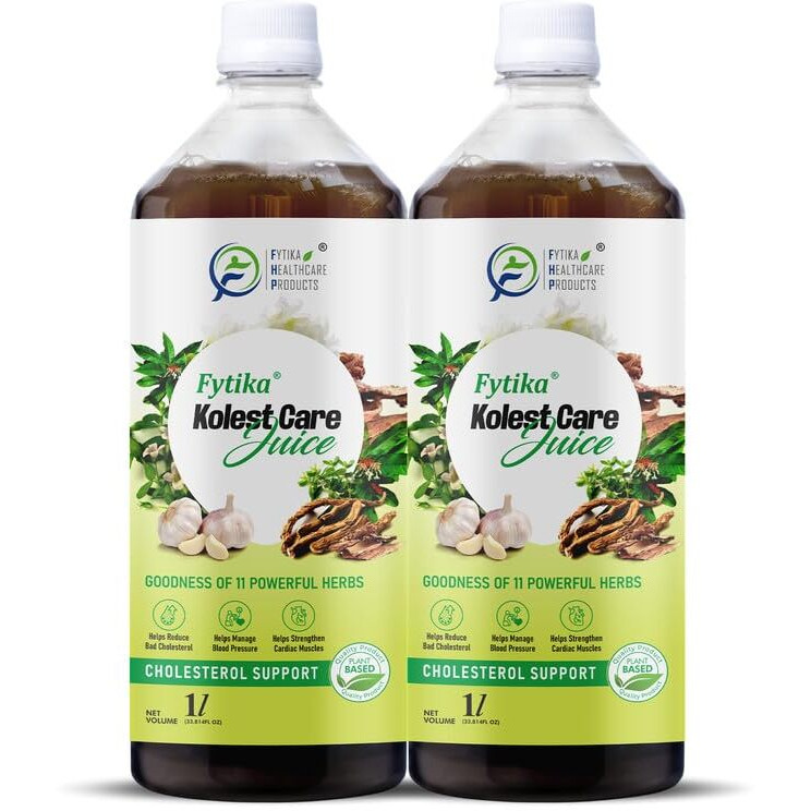 Fytika Kolest Care Juice  1L | 11 Ayurvedic Ingredients May Helps In Cholesterol Support | Arjunachhal, Shankhpushpi, Sarapgandha & Jatamansi | Authentic Ayurvedic Juice For Daily Use (Pack Of 2)