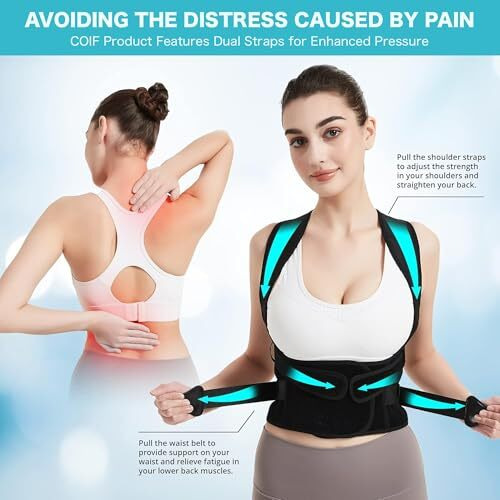 Coif Premium Back Brace Posture Corrector For Women And Men | Back Straight And Shoulder Support Belt | Full Adjustable Shoulder Straightener For Improving Back Posture, Relief For Upper And Lower Back, Lumbar, Neck, Shoulder Pain (Free Size)