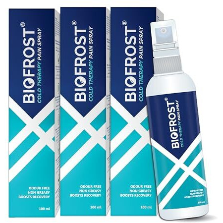 Biofrost Pain Relief Spray - Pack Of 3 (100 Ml Each) | Effective Cold Therapy For Muscle Recovery & Pain Relief | Convenient Triple Pack