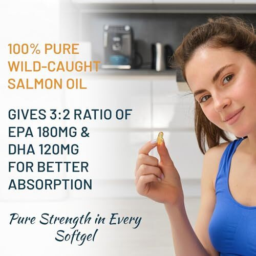Primal Health Science Salmon Omega-3 Fish Oil Capsules 1000Mg | Contains 180Mg Epa & 120Mg Dha | Molecularly Distilled Odour Free 60 Softgels For Daily Supplement Use For Men And Women