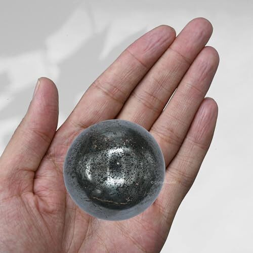 Certified Hematite Crystal Ball For Meditation - Premium Crystal Vastu Items For Home And Feng Shui Items For Good Luck - Ideal For Pooja Supplies And Spiritual Practices (1.5" Inch)