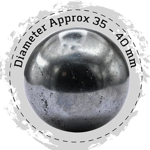 Certified Hematite Crystal Ball For Meditation - Premium Crystal Vastu Items For Home And Feng Shui Items For Good Luck - Ideal For Pooja Supplies And Spiritual Practices (1.5" Inch)