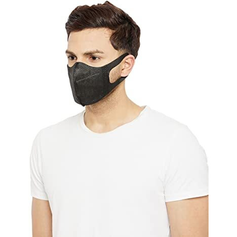 Romsons Comfit 3D Non-Woven Face Mask | Disposable & Snug-Fit | 2 Layers Of Melt-Blown Filters For Men & Women - Black - 150 Pcs (Pack Of 6)