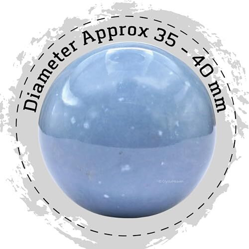 Certified Angelite Crystal Ball For Meditation - Premium Crystal Vastu Items For Home And Feng Shui Items For Good Luck - Ideal For Pooja Supplies And Spiritual Practices (1.5" Inch)