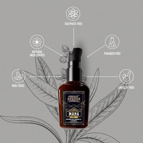 Narh Mana | Premium Beard Oil | All-Natural Grooming Oil With Oud Fragrance | Non-Sticky, Hydrating, Beard Nourishing Formula | Enriched With Jojoba, Avocado Oil & Vitamin E, 30Ml