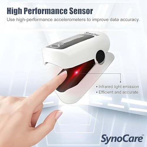 Synocare Pulse Oximeter Fingertip, Blood Oxygen Saturation Monitor Fingertip, Blood Oxygen Meter Finger Oximeter Finger With Pulse, With 4 Color Tft Screen - White [Battery Included]