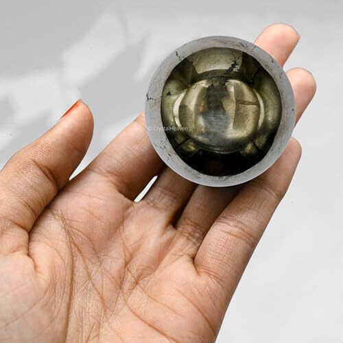 Certified Pyrite Crystal Ball For Meditation - Premium Crystal Vastu Items For Home And Feng Shui Items For Good Luck - Ideal For Pooja Supplies And Spiritual Practices (1.5" Inch)