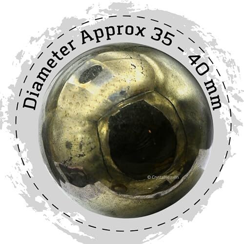 Certified Pyrite Crystal Ball For Meditation - Premium Crystal Vastu Items For Home And Feng Shui Items For Good Luck - Ideal For Pooja Supplies And Spiritual Practices (1.5" Inch)