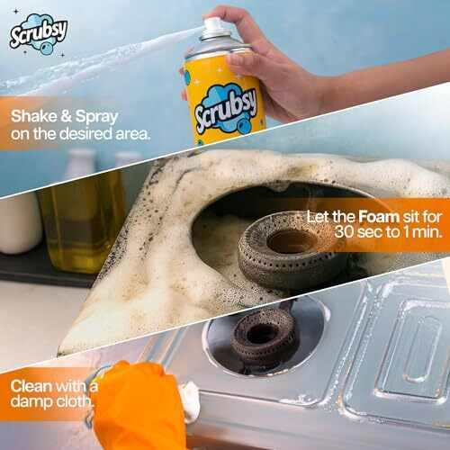 Kitchen Cleaning Spray - Kitchen Surface And Chimney Cleaner - Gas Stove Cleaner Liquid Spray - All Purpose Grease, Slab Tough Degreaser Foam Spray, Streak-Free Shine, Pack Of 2