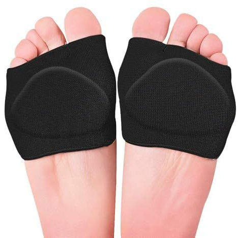 Digolex Forefoot Pad For Pain Relief- Ball Of Foot Cushion For Metatarsalgia Bunion Corrector Toe Sleeve- Hallux Valgus Foot Support For Pain Relief- Metatarsal Pads For Men And Women (1 Pair) (Black)