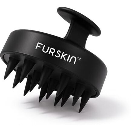 Furskin Soft Bristles Scalp Massager For Hair Growth  Head & Hair Massager, Manual Shampoo Brush For Exfoliating & Scalp Care. [ Black ]