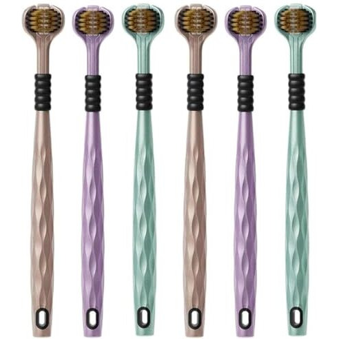 3-Sided Toothbrush | Ultra Soft Bristles For Deep Cleaning | Triple Action Manual Toothbrush | Triple Head Design For 360 Cleaning | Eco-Friendly & Gentle On Gums (6)