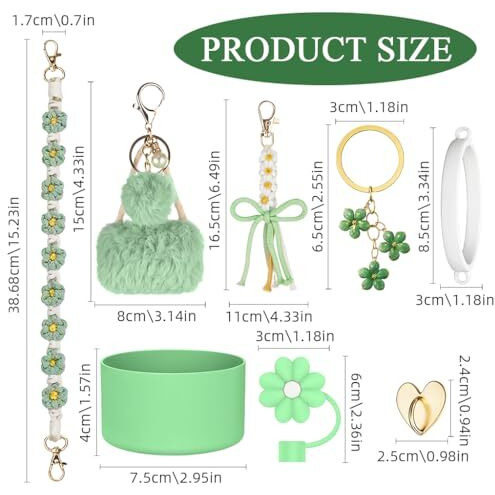 Hasthip For Stanley Cup 40Oz/30Oz Fashion Accessories & Charm Kit Set Of 8Pcs Stanley Cup Accessories Crochet Bottle Hand Strap Flower Straw Cap, Decorative Charm, Silicone Bottom Boot