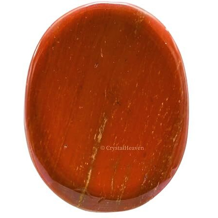 Certified Red Jasper Crystal Thumb Worry Pebbles Stones For Anxiety Stress Relief Massage - Aaa Grade Original Healing Gemstone Agate Rubbing Stone For Yoga Meditation Spiritual Reiki Feng Shui