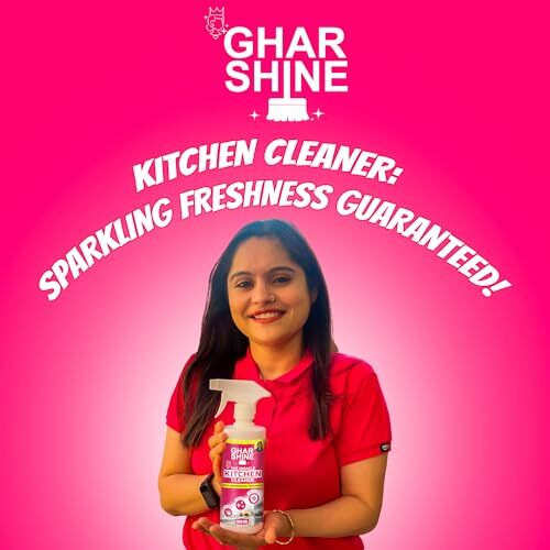 Gharshine Kitchen Cleaner Spray 500Ml With Lemongrass Fragrance | Removes Tough Oils & Grease Stains | Best Home & Chimney Cleaner Spray | Suitable For Countertops, Stoves, Cabinets & Fans | Pk Of 1