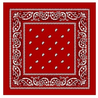 Dikhawa Unisex Cotton Bandana/Head Wrap/Wristband/Face Cover/Handkerchief For Men And Women (Red_50Cm X 50Cm_Pack Of 1)