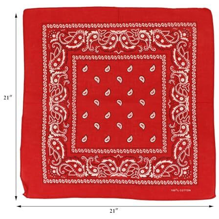 Dikhawa Unisex Cotton Bandana/Head Wrap/Wristband/Face Cover/Handkerchief For Men And Women (Red_50Cm X 50Cm_Pack Of 1)
