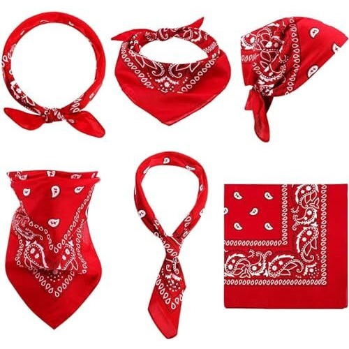 Dikhawa Unisex Cotton Bandana/Head Wrap/Wristband/Face Cover/Handkerchief For Men And Women (Red_50Cm X 50Cm_Pack Of 1)