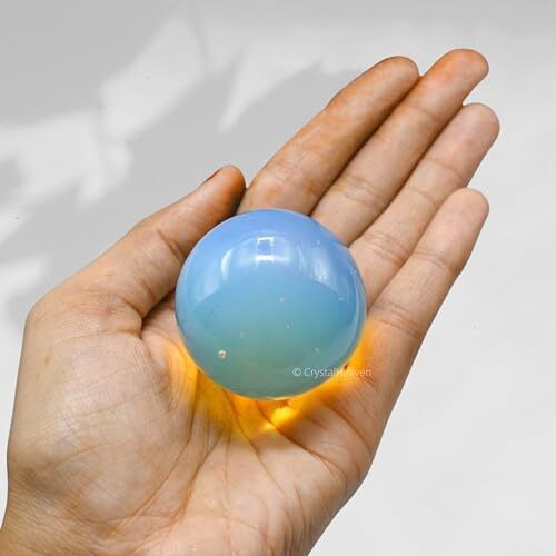 Certified Opalite Crystal Ball For Meditation - Premium Crystal Vastu Items For Home And Feng Shui Items For Good Luck - Ideal For Pooja Supplies And Spiritual Practices (1.5" Inch)