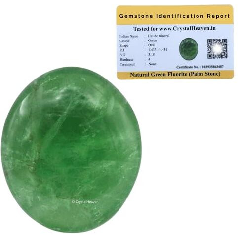 Crystal Heaven Certified Green Fluorite Crystal Palm Pebbles Stones For Anxiety Stress Relief Massage Aaa Grade Original Healing Gemstone Agate Palm Stone For Yoga Meditation Spiritual Reiki Feng Shui