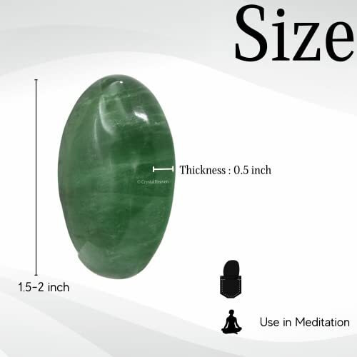 Crystal Heaven Certified Green Fluorite Crystal Palm Pebbles Stones For Anxiety Stress Relief Massage Aaa Grade Original Healing Gemstone Agate Palm Stone For Yoga Meditation Spiritual Reiki Feng Shui