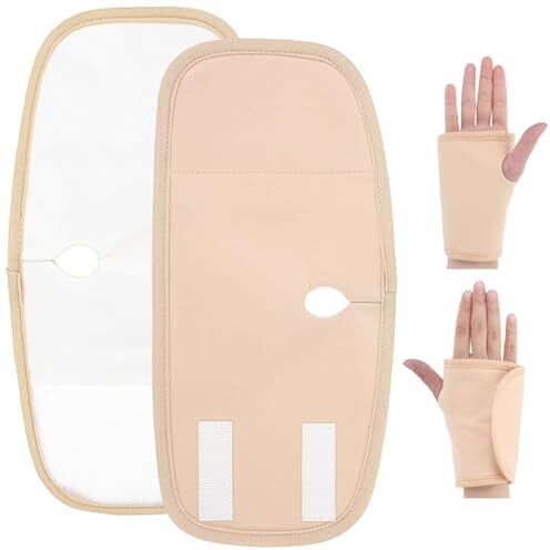Hannea 2Pcs Castor Oil Packs Reuseable Coastor Oil Wraps For Hands Waterproof Leaking-Proof Coastor Oil Hand Wraps Hook And Loop Closure Fingerless Glove Design Castor Oil Packs For Hand Skin Care