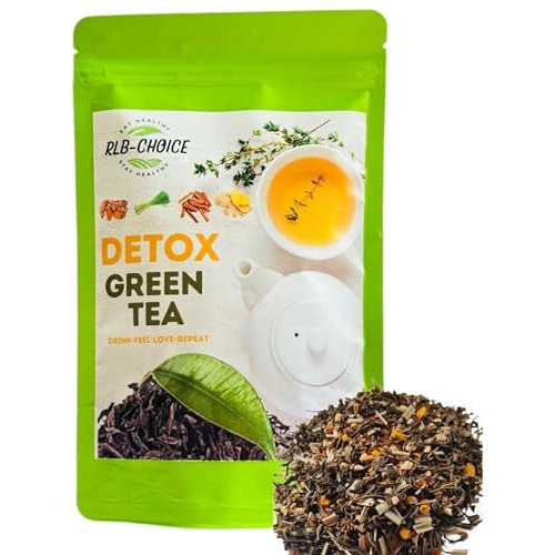 Rlb Choice- Detox Loose Leaves Green Tea- Your Path To Wellness, Purity In Every Sip, Better Digestion, Boost Immunity, Skin Glow,200 Grams