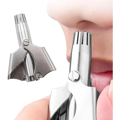 Zefer Manual Nose Hair Trimmer Painless Nose Hair Remover For Men Nasal Hair Trimmer For Women Easy To Use Nasal Hair Cutter Nportable Nasal Trimmer - Stainless Steel