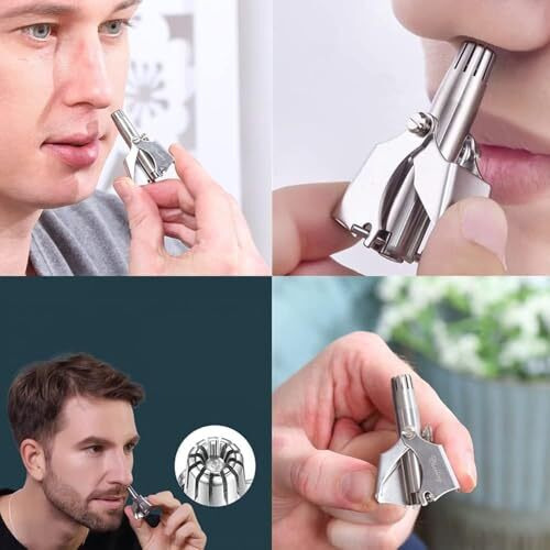 Zefer Manual Nose Hair Trimmer Painless Nose Hair Remover For Men Nasal Hair Trimmer For Women Easy To Use Nasal Hair Cutter Nportable Nasal Trimmer - Stainless Steel