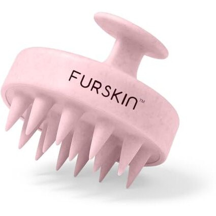 Furskin Soft Bristles Scalp Massager For Hair Growth  Head & Hair Massager, Manual Shampoo Brush For Exfoliating & Scalp Care. [ Marble Pink ]