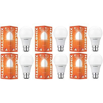 Halonix 10W B22 Led White Bulb- Pack Of 6