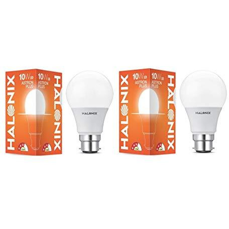 Halonix B22D 10Watt Led Astron Plus (White, Round) Pack Of 2