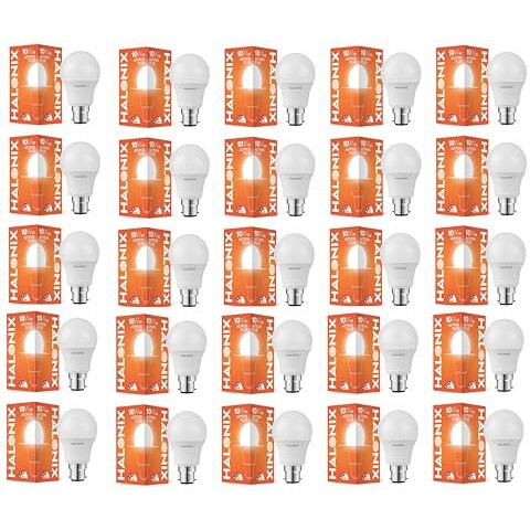 Halonix 10W B22 Led Cool White Bulb, Pack Of 25