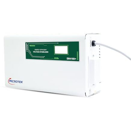 Microtek Em4160 Automatic Voltage Digital Display Wall Mounted Stabilizer(160V-285V) For Ac Up To 1.5 Ton (Metallic Grey)
