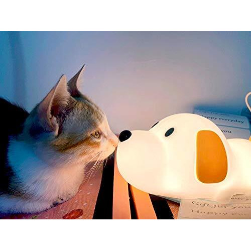 One94Store Rechargeable Silicone Puppy Dog Night Lamp  Touch-Control Color-Changing Led Light For Kids' Bedroom Decor And Baby Gift (Multicolor)