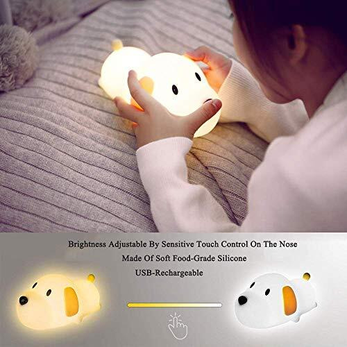 One94Store Rechargeable Silicone Puppy Dog Night Lamp  Touch-Control Color-Changing Led Light For Kids' Bedroom Decor And Baby Gift (Multicolor)